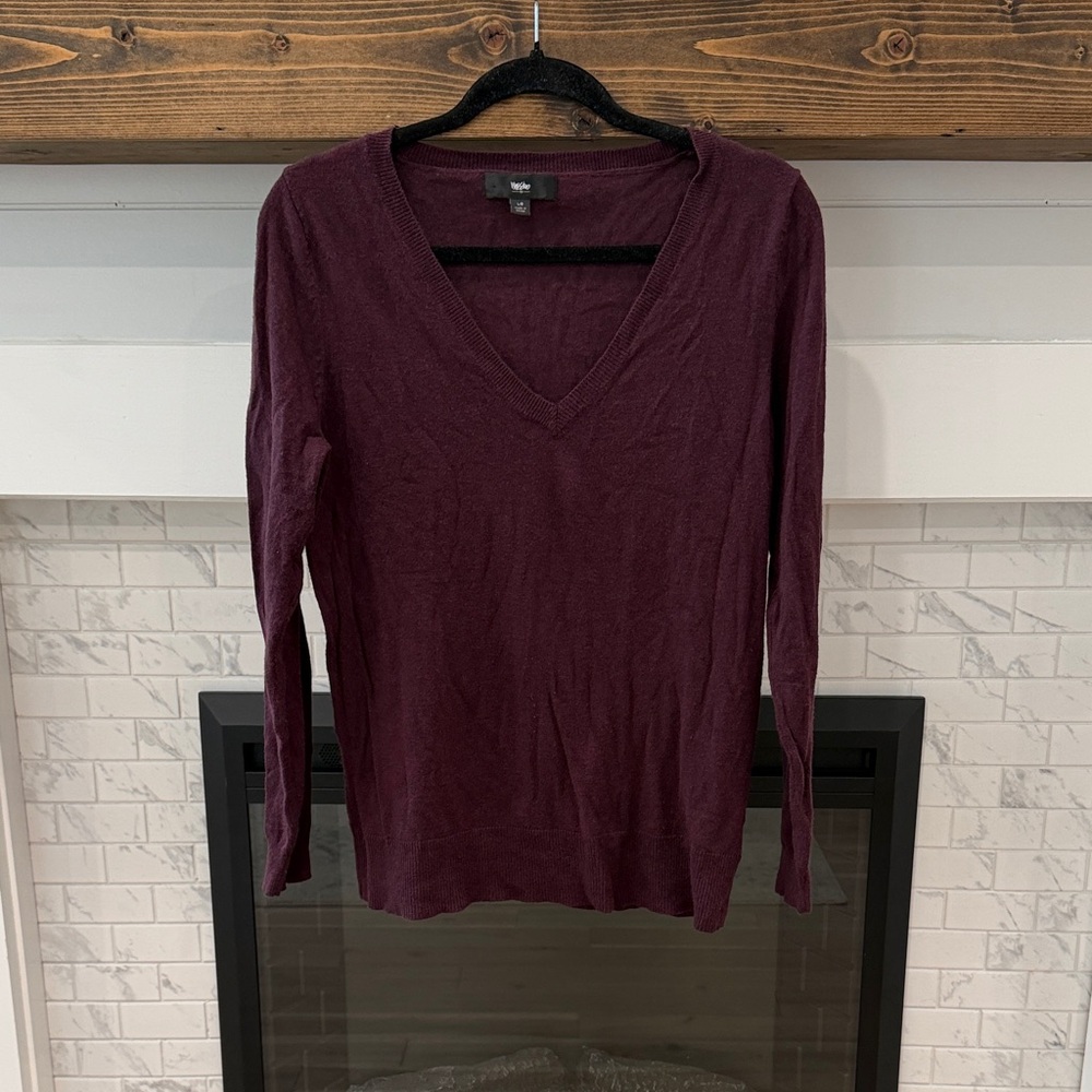 Mossimo Supply Co. Women's Long Sleeve V-Neck Top - Dark Purple plum 4 for $20